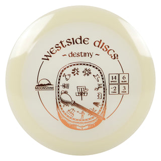 Westside Disc Golf VIP Moonshine Destiny Distance Driver 14/6/-2/3 Clear/Orange 174 grams