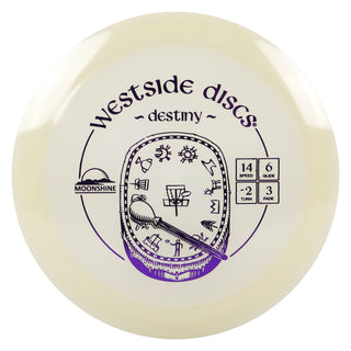 Westside Disc Golf VIP Moonshine Destiny Distance Driver 14/6/-2/3 Clear/Purple 176 grams