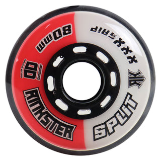 Rink Rat Roller Hockey Wheels Rinkster Split 80mm XXX Grip Red/White (Single)