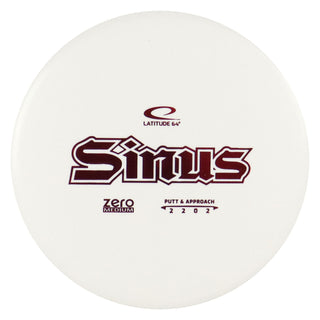 Latitude 64 Disc Golf Zero Medium Sinus Putter 2/2/0/2 White/Red 174 grams