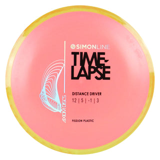 Axiom Disc Golf Simon Lizotte Line Fission Time Lapse Driver 12/5/-1/3 Peach/Yellow Orange 162 grams