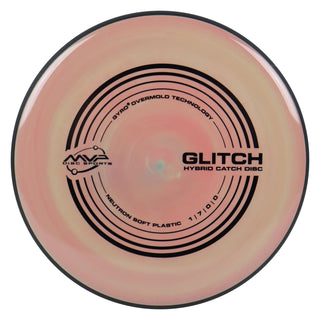 MVP Disc Golf Neutron Glitch Soft Putter Hybrid Catch 1/7/0/0 Red Lime 153 grams