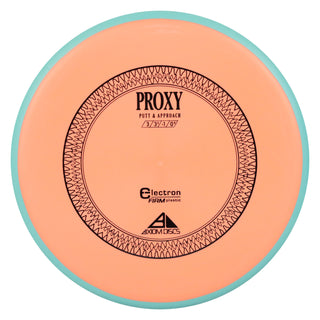 Axiom Disc Golf Electron Proxy Firm Putter 3/3/-1/0.5 Light Orange/Teal 172 grams