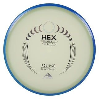 Axiom Disc Golf Eclipse Hex Midrange 5/5/-1/1 Glow/Dark Blue 177 grams