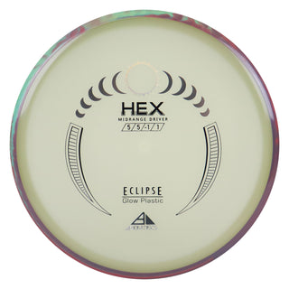 Axiom Disc Golf Eclipse Hex Midrange 5/5/-1/1 Glow/Red Green 177 grams