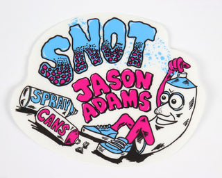 Snot Wheel Co. Skateboard Sticker Jason Adams Spray Can Pink/Blue 4.5" x 3.5"