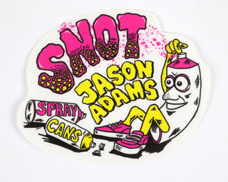 Snot Wheel Co. Skateboard Sticker Jason Adams Spray Can Yellow/Pink 4.5" x 3.5"