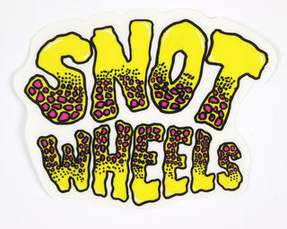 Snot Wheel Co. Skateboard Sticker Gatorskin Logo Yellow/Pink 4.5" x 3.5"