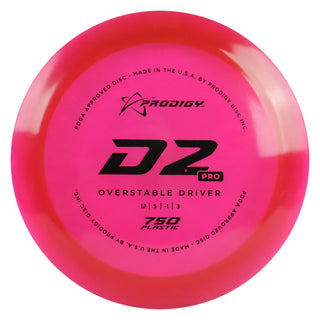 Prodigy Disc Golf 750 D2 Pro Distance Driver 12/5/-1/3 Pink/Black 172 grams