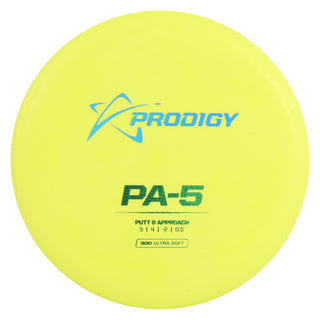 Prodigy Disc Golf 300 Ultra Soft PA-5 Putt and Approach 3/4/-2/0.5 Yellow/Blue Holo/Green Shimmer 177 grams