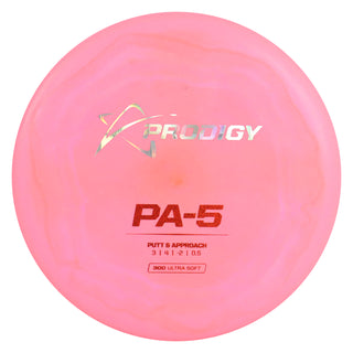 Prodigy Disc Golf 300 Ultra Soft PA-5 Putt and Approach 3/4/-2/0.5 Pink/Holo/Red Shimmer 175 grams