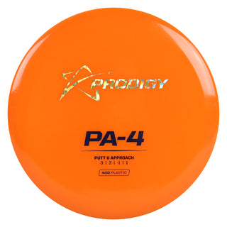 Prodigy Disc Golf 400 PA-4 Putt and Approach 3/3/-1/1 Orange/Gold Shatter/Navy 174 grams