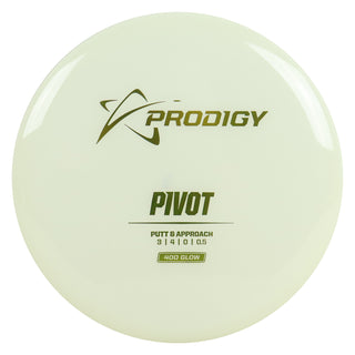 Prodigy Disc Golf 400 Glow Pivot Putt and Approach 3/4/0/0.5 White/Gold 172 grams