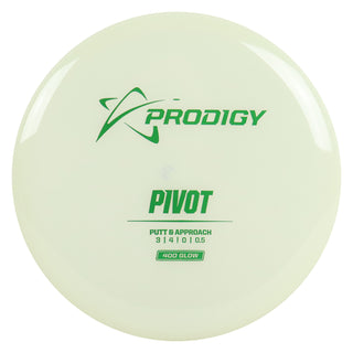 Prodigy Disc Golf 400 Glow Pivot Putt and Approach 3/4/0/0.5 White/Green 173 grams