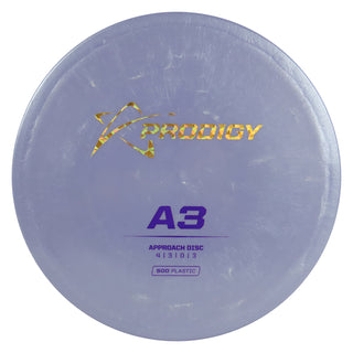 Prodigy Disc Golf 500 A3 Putt and Approach 4/3/0/3 Dark Lavender/Gold Prisms/Purple 173 grams