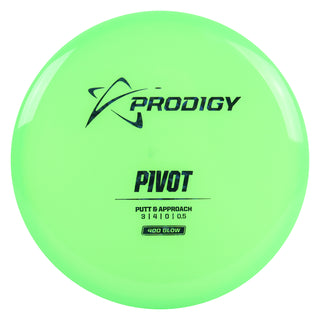 Prodigy Disc Golf 400 Glow Pivot Putt and Approach 3/4/0/0.5 Green/Black Shatter 174 grams