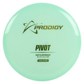 Prodigy Disc Golf 400 Glow Pivot Putt and Approach 3/4/0/0.5 Teal/Gold 173 grams