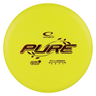 Latitude 64 Disc Golf Eco Pure Putter 3/3/-1/1 Yellow/Red 173 grams