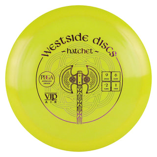 Westside Disc Golf VIP Air Hatchet Fairway Driver 9/6/-2/1 Yellow/Purple 155 grams