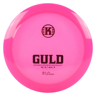 Kastaplast Disc Golf K1 Guld Distance Driver 13/5/-0.5/3 Clear Pink/Pink 174 grams