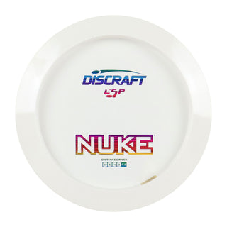 Discraft Disc Golf ESP Nuke Solid White Distance Driver 13/5/-1/3 White/Rainbow Lines 173-174g