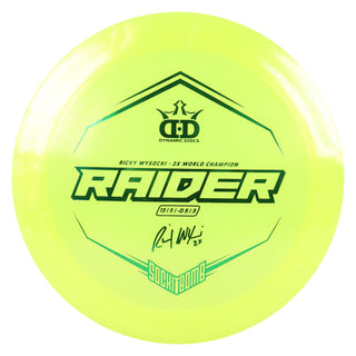 Dynamic Disc Golf Lucid Ice Glimmer Wysocki Raider Driver 13/5/-0.5/3 Yellow/Green 176 g