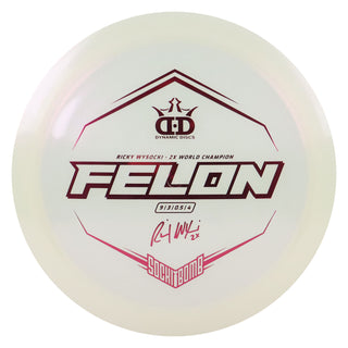 Dynamic Disc Golf Lucid Ice Glimmer Wysocki Felon Driver 9/3/0.5/4 White/Red 173 g