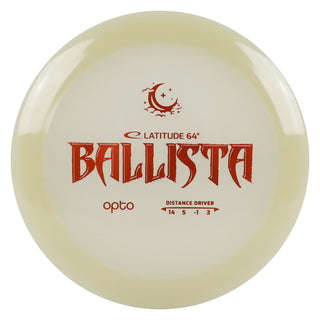 Latitude 64 Disc Golf Opto Moonshine Ballista Distance Driver 14/5/-1/3 Glow/Orange 173 grams
