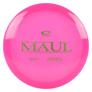 Latitude 64 Disc Golf Opto Maul Fairway Driver 7/7/-2/1 Pink/Olive 168 grams
