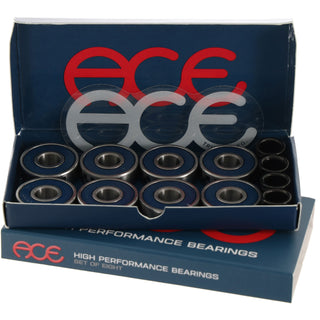 Ace Skateboard High Performance Bearings Set of 8, Includes Spacers