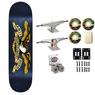 Anti Hero Skateboard Blue Easy Rider 8.5" Independent Satori Premium Kit