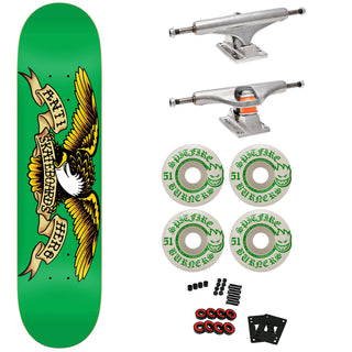 Anti Hero Premium Skateboard with Indy Trucks, 51mm Spitfire Wheels 7.81" Classic Eagle