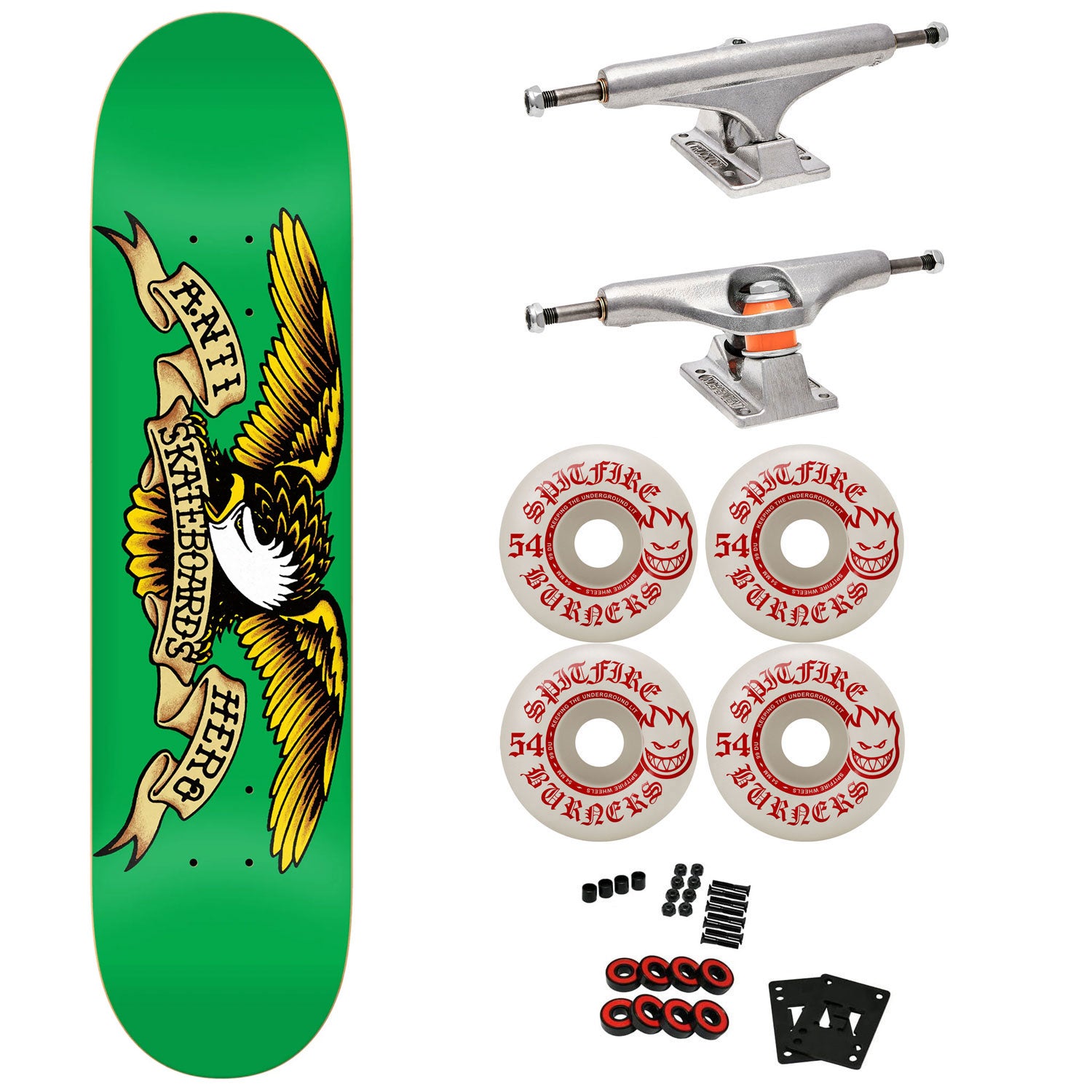 ANTIHERO アンチヒーロー spitfire independent Anti Hero Premium Skateboard with Indy Trucks, 52mm Spitfire