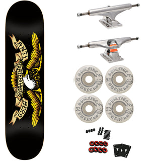 Anti Hero Premium Skateboard with Indy Trucks, 52mm Spitfire Wheels 8.12" Classic Eagle