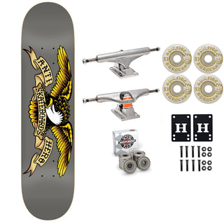 Anti Hero Skateboard Grey 8.25" Independent Spitfire Premium Kit