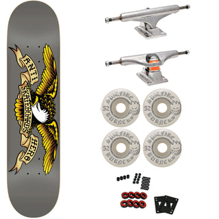Anti Hero Premium Skateboard with Indy Trucks, 52mm Spitfire Wheels 8.25" Classic Eagle