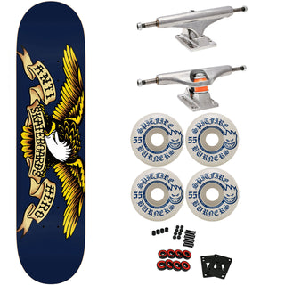 Anti Hero Premium Skateboard with Indy Trucks, 55mm Spitfire Wheels 8.5" Classic Eagle