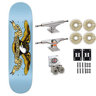 Anti Hero Skateboard Light Blue 8.28" Independent Spitfire Premium Kit