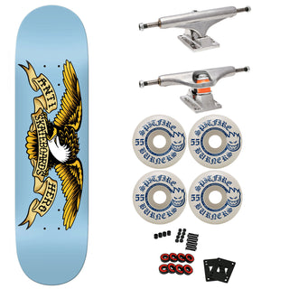 Anti Hero Premium Skateboard with Indy Trucks, 55mm Spitfire Wheels 8.28" Classic Eagle