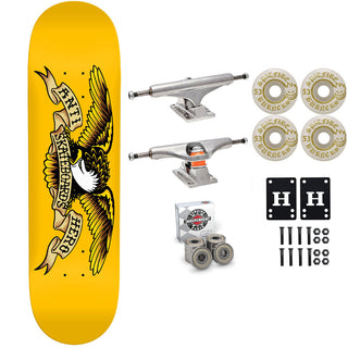 Anti Hero Skateboard Yellow DBX Basalt 8.25" Independent Spitfire Premium Kit