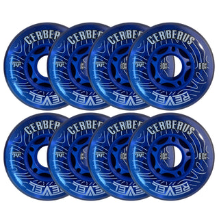 Alkali Roller Hockey Wheels - Revel Cerberus 76mm 74A Blue (8-Pack)