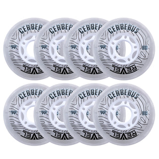 Alkali Roller Hockey Wheels - Revel Cerberus 80mm 74A Clear (8-Pack)