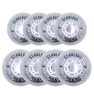 Alkali Roller Hockey Wheels - Revel Cerberus 76/80 HiLo 74A Clear (8-Pack)