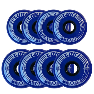 Alkali Roller Hockey Wheels - Revel Loki 76/80 HiLo 82A Blue (8-Pack)