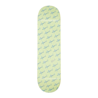 April Skateboard Deck Yuto Horigome Script Logo Green 8.25" x 31.92"