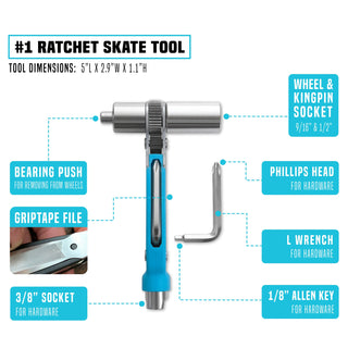 Prime8 Skateboard Tool Number 1 Ratchet Red