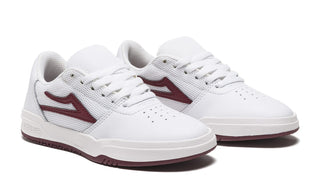 Lakai Skateboard Shoes Atlantic White/Burgundy Leather