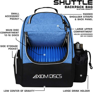 Axiom Discs Disc Golf Backpack Bag - Shuttle Backpack - Holds 18-24 Discs