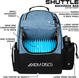 Axiom Discs Disc Golf Backpack Bag - Shuttle Backpack - Holds 18-24 Discs