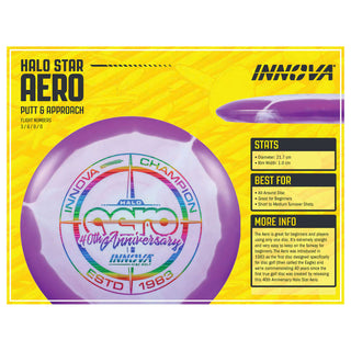 Innova Disc Golf Halo Star Aero Beginner All Around 3/6/0/0 Muddy Yellow/Red Matrix 180 grams